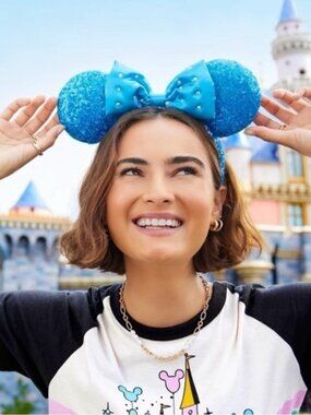 Disney | Diamond Aqua 2024 Ears Blue Minnie Mouse Sequin Headband